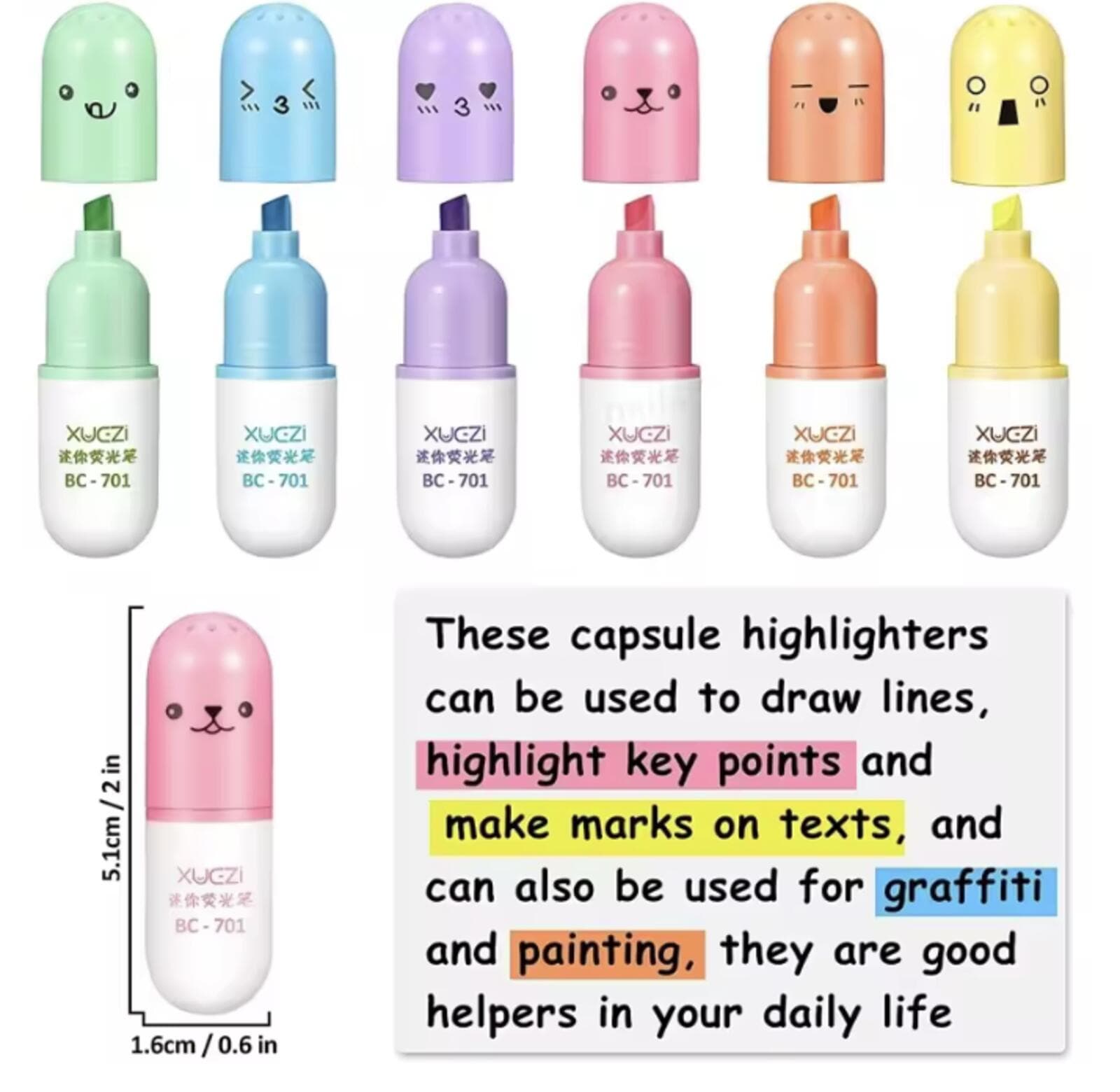 Cute capsule highlighters 