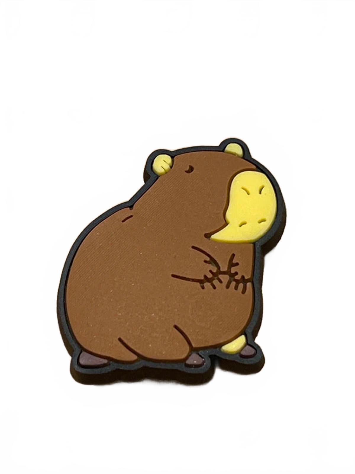 Cute brown capybara shoe charm