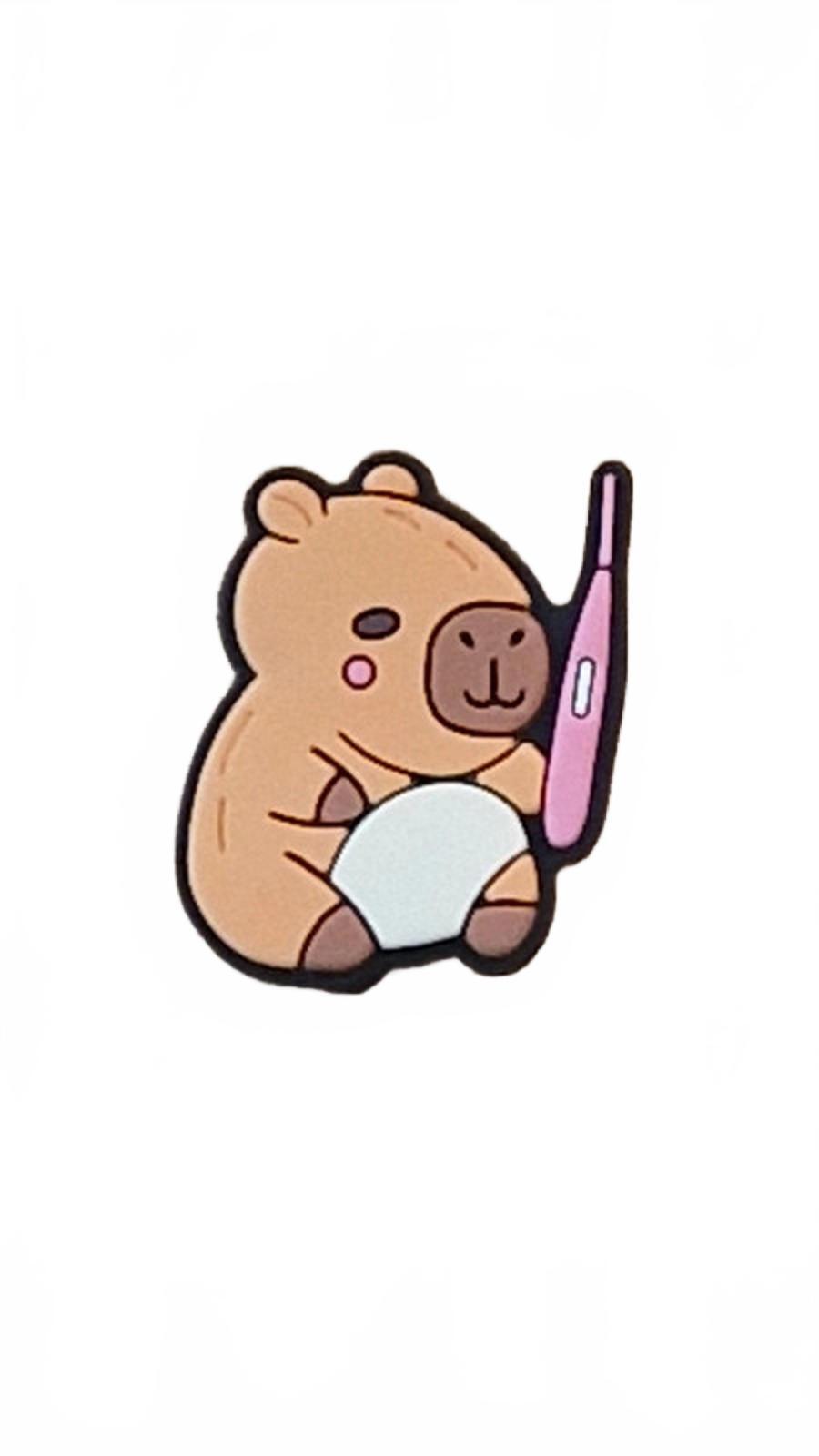 Cute capabara with thermometer Medical shoe charm