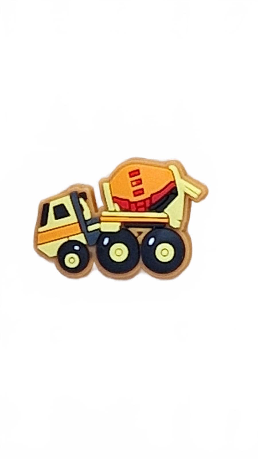 Cute cartoon baby cement orange and yellow mixer shoe charm