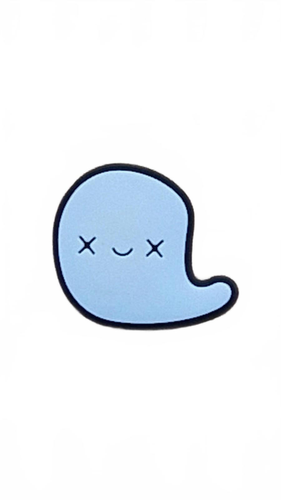 Cute cartoon ghost smiling shoe charm