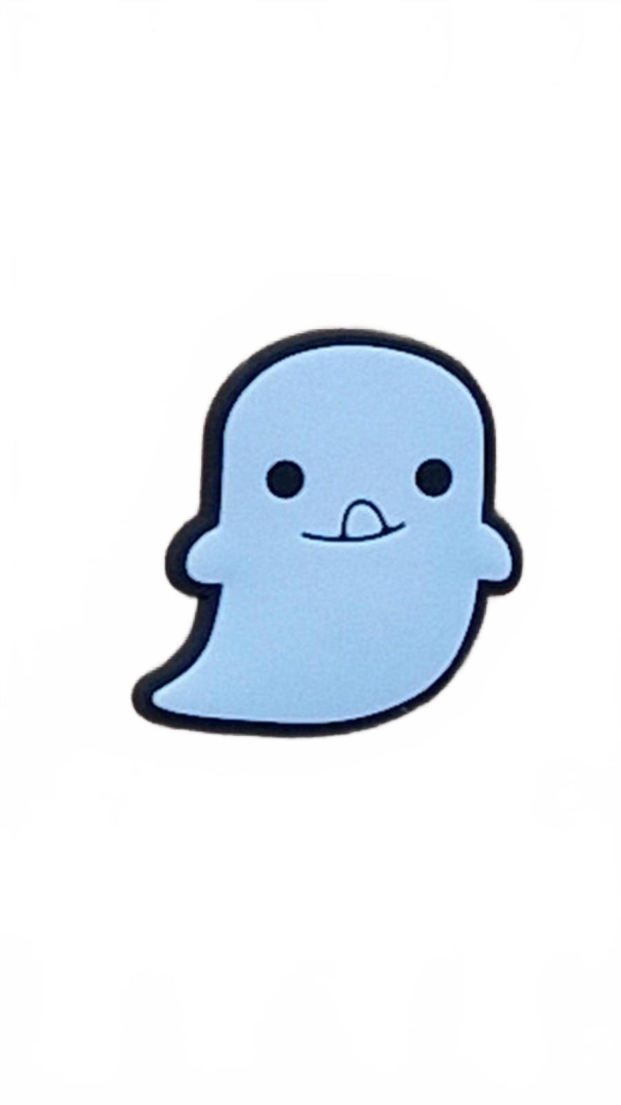 Cute cartoon ghost sticking out tongue Halloween shoe charm