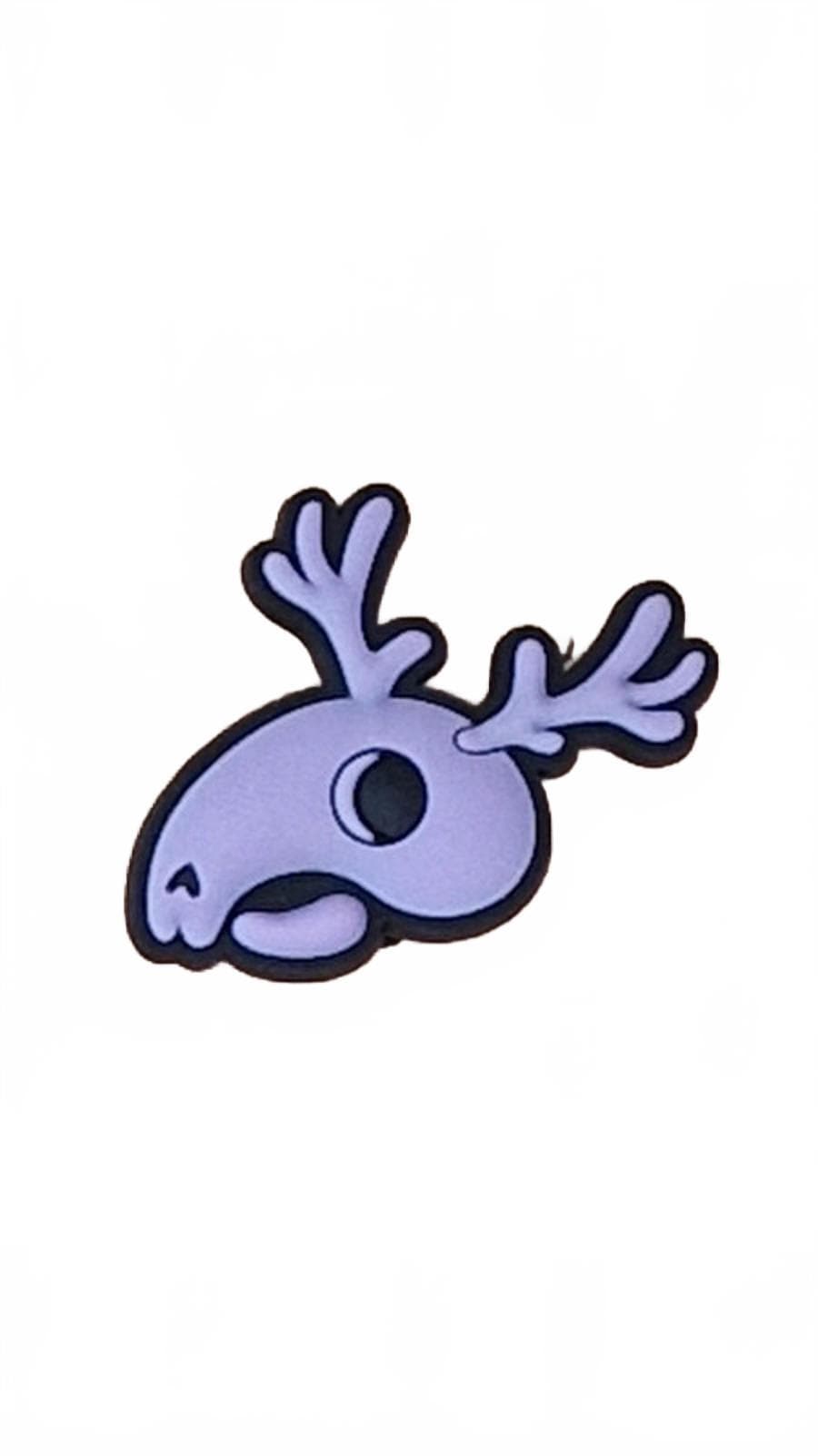 Cartoon style purple moose skull Halloween shoe charm