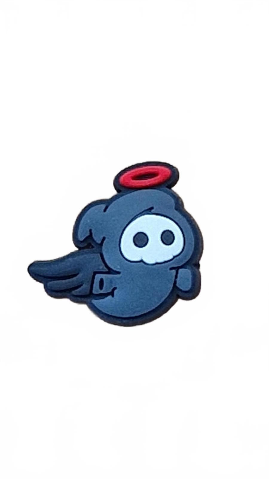 Cute winged reaper with red halo Halloween shoe charm