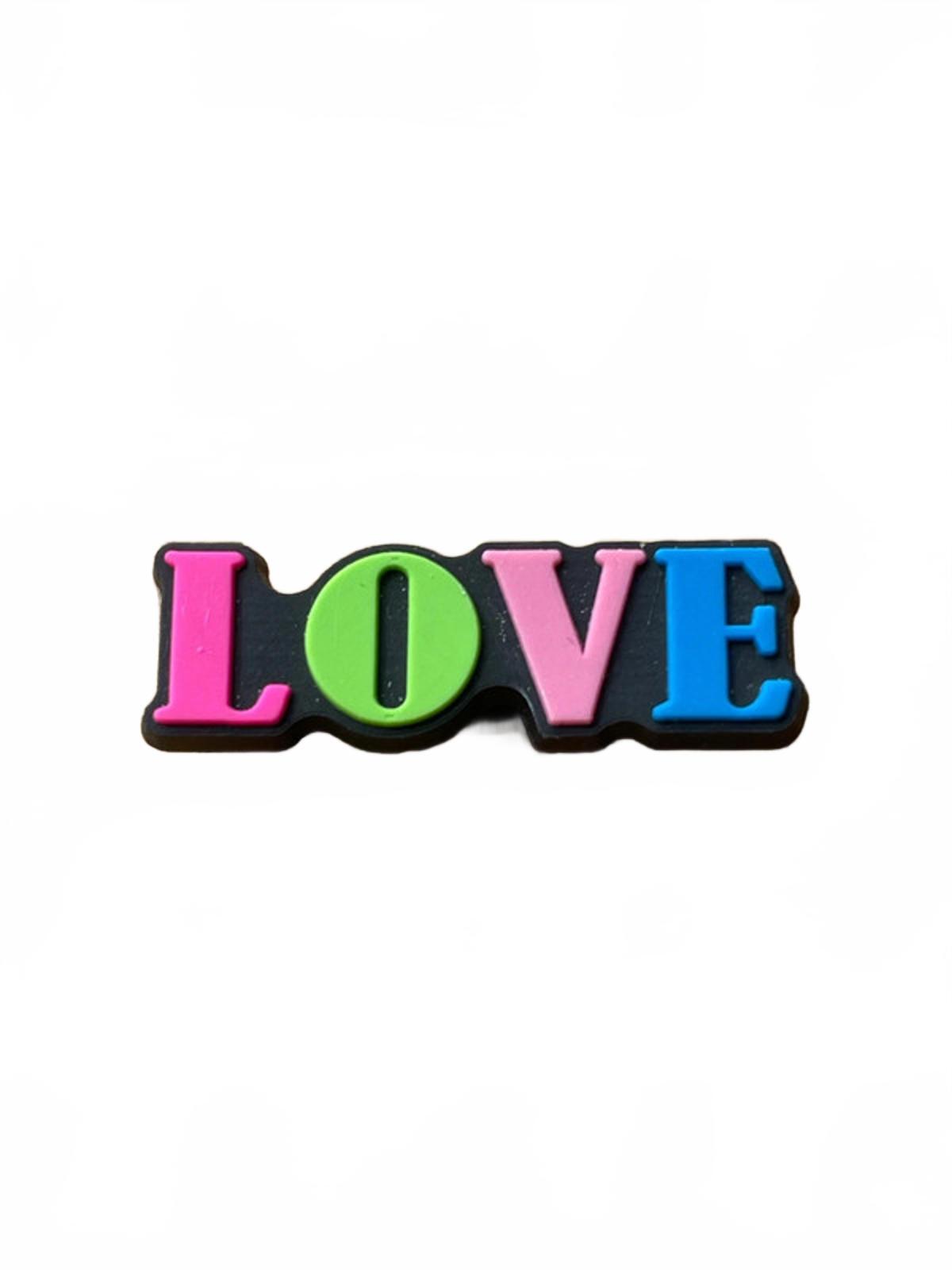 Colourful LOVE shoe charm