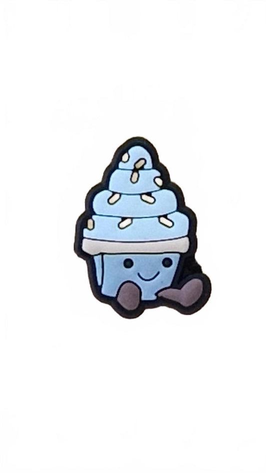 Cute cupcake smiling show charm