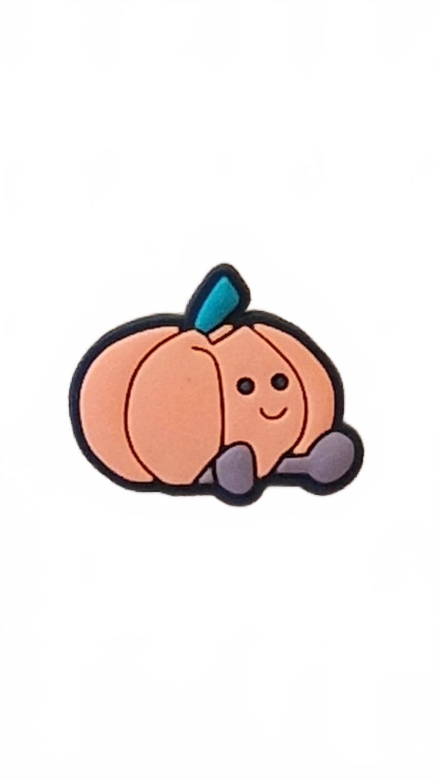 Cute pumpkin with a smiling face shoe charm