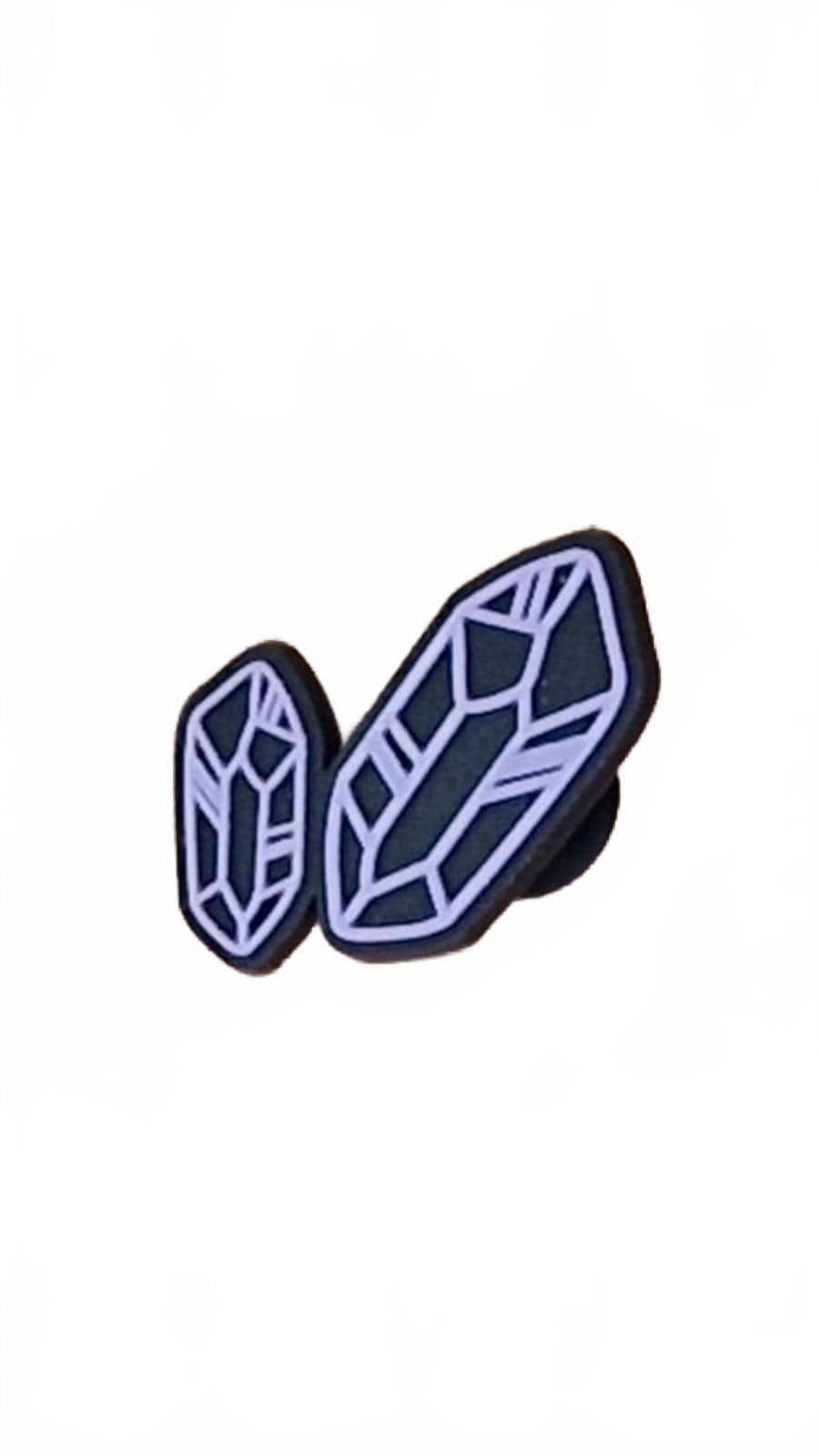 Black and purple crystal halloween shoe charm