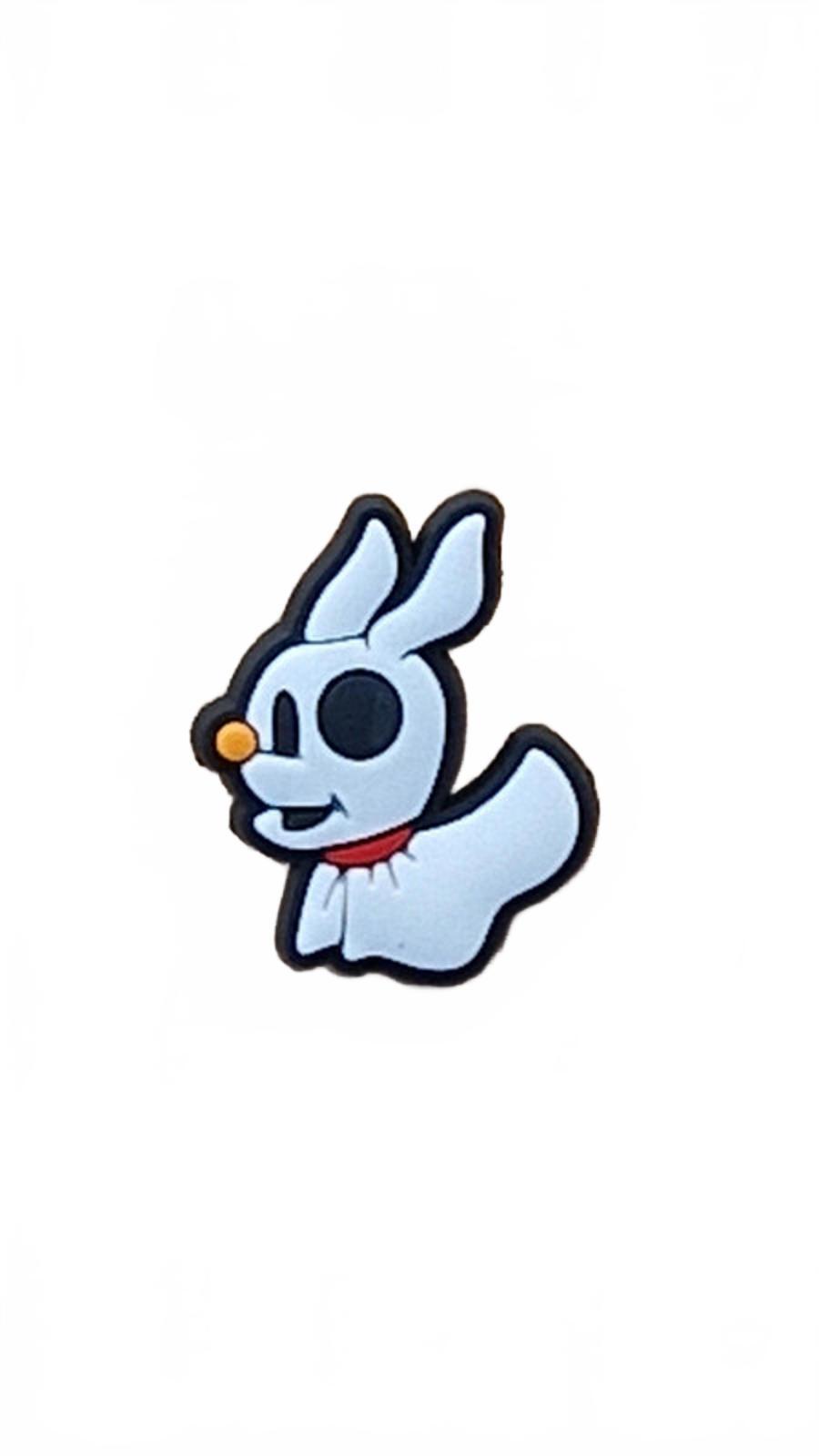 Cute dog ghost with orange nose shoe charm