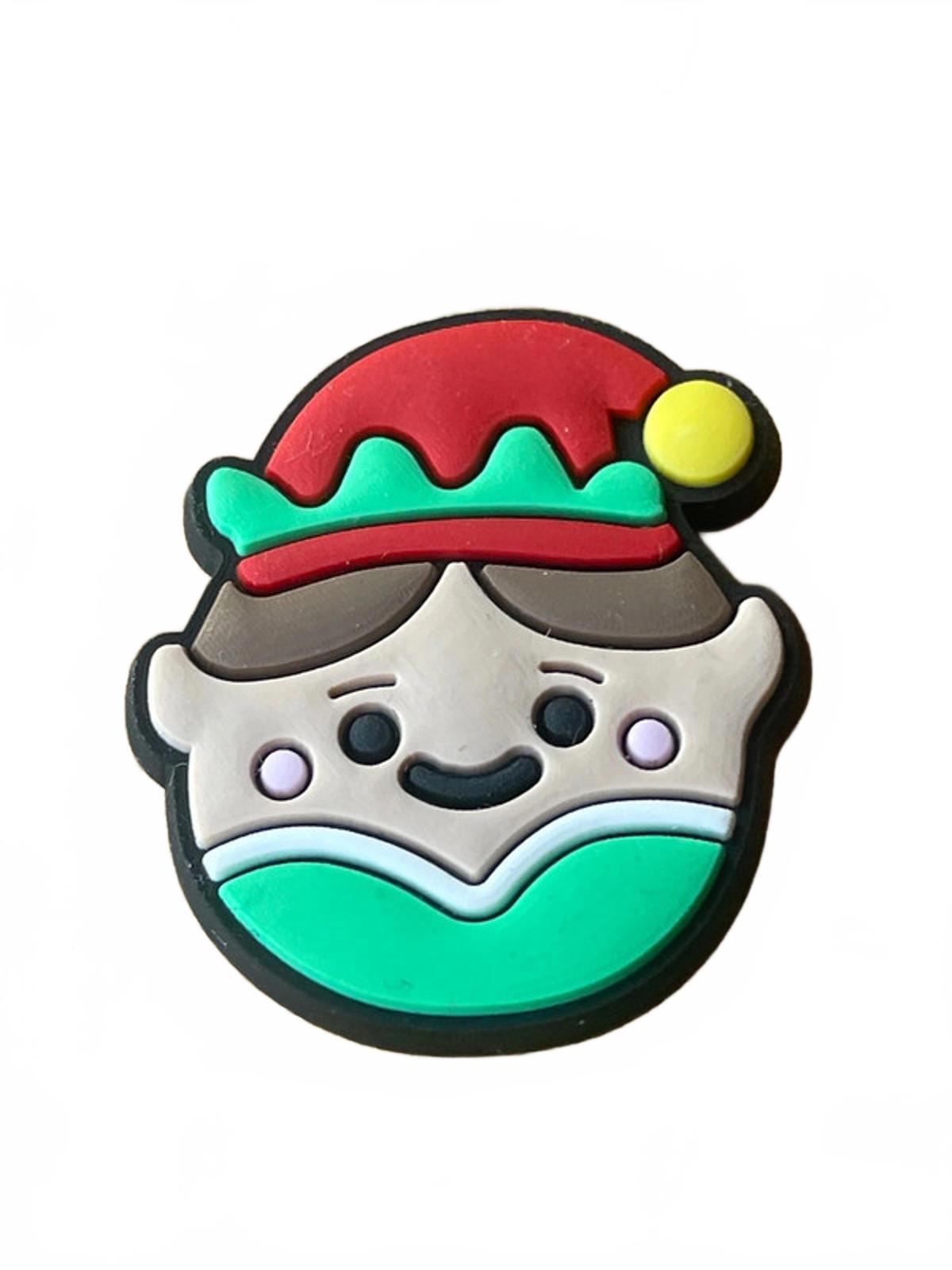 Cute elf wearing Santa hat Christmas shoe charm