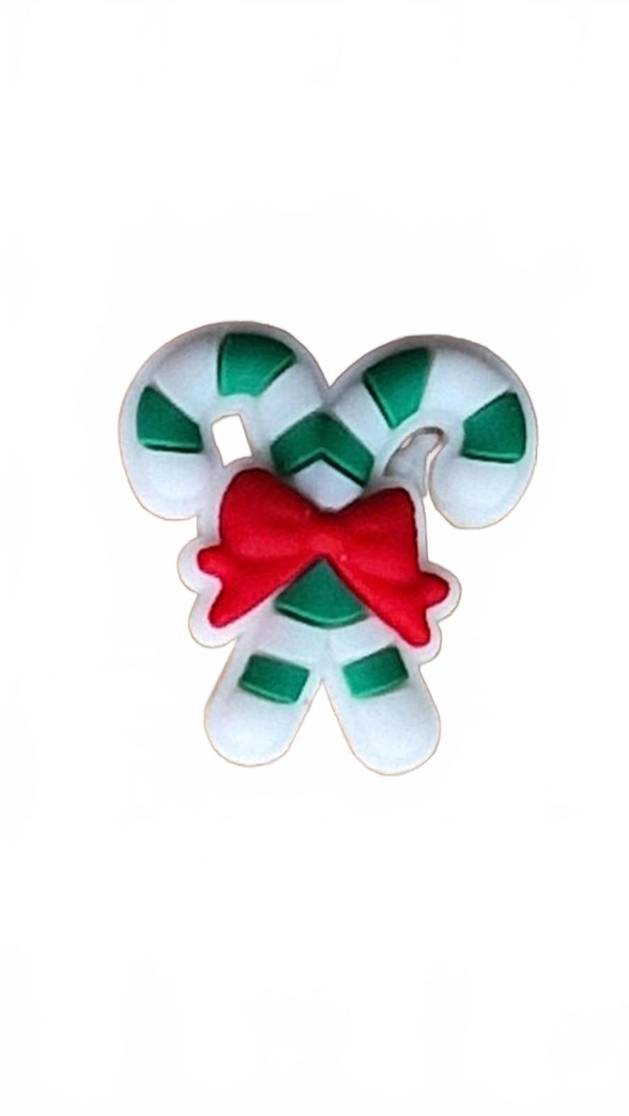 Christmas white and green candy sticks Christmas shoe charms