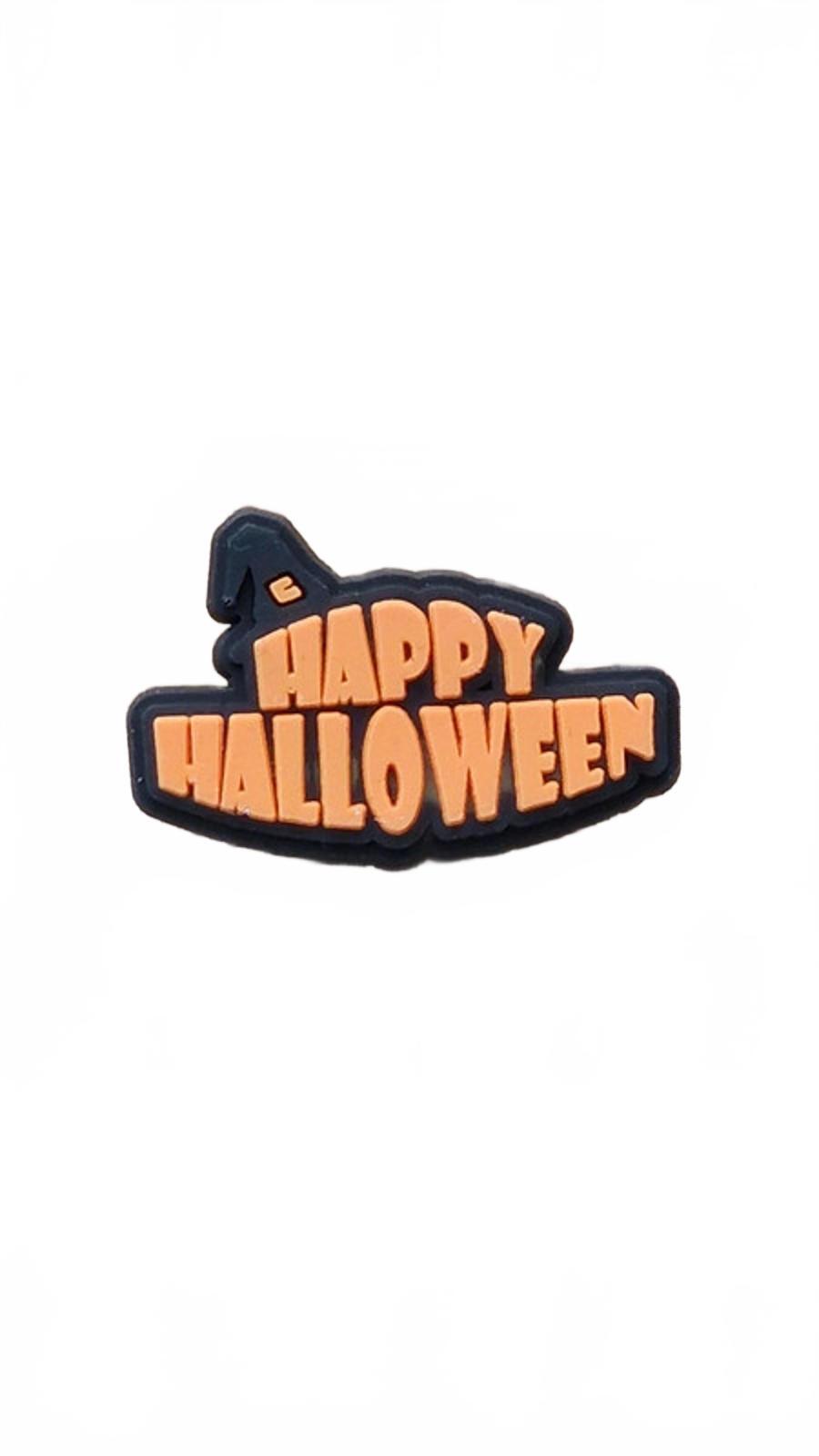 Happy Halloween badge with witch hat Halloween shoe charm