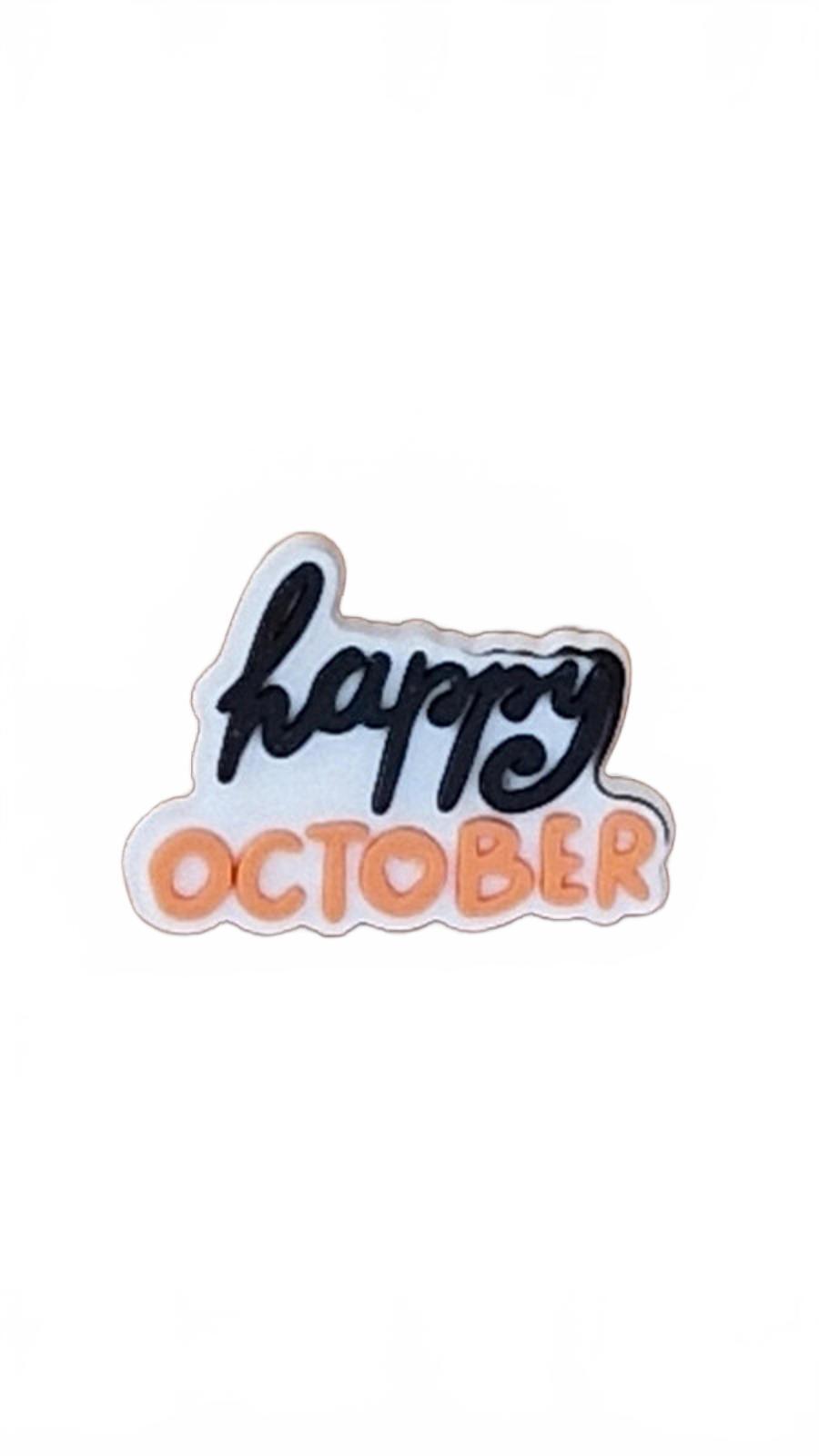 Happy October Halloween shoe charm
