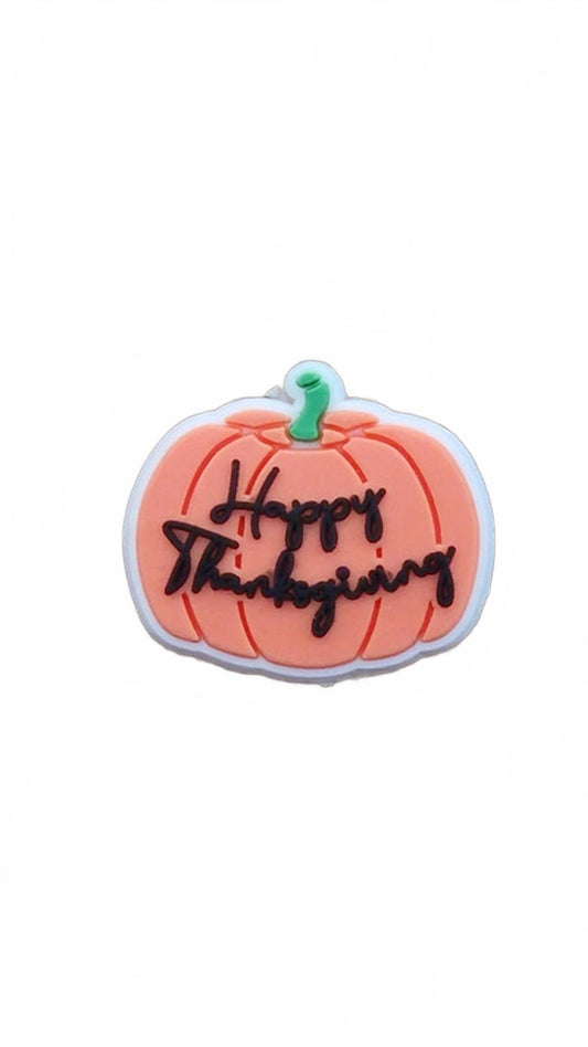 USA Happy Thanks Giving pumpkin shoe charm