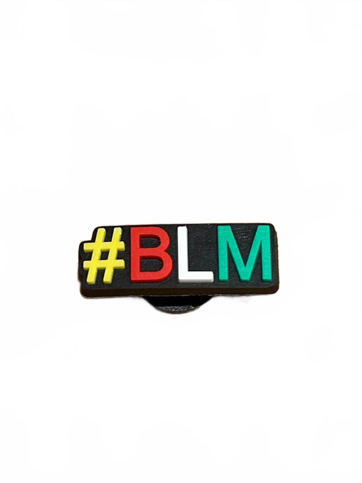 Colourful BLM badge with hashtag shoe charm