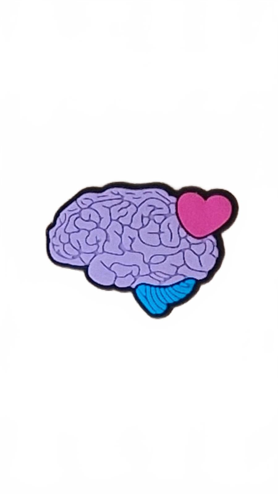 Pink heart on purple brain Halloween shoe charm