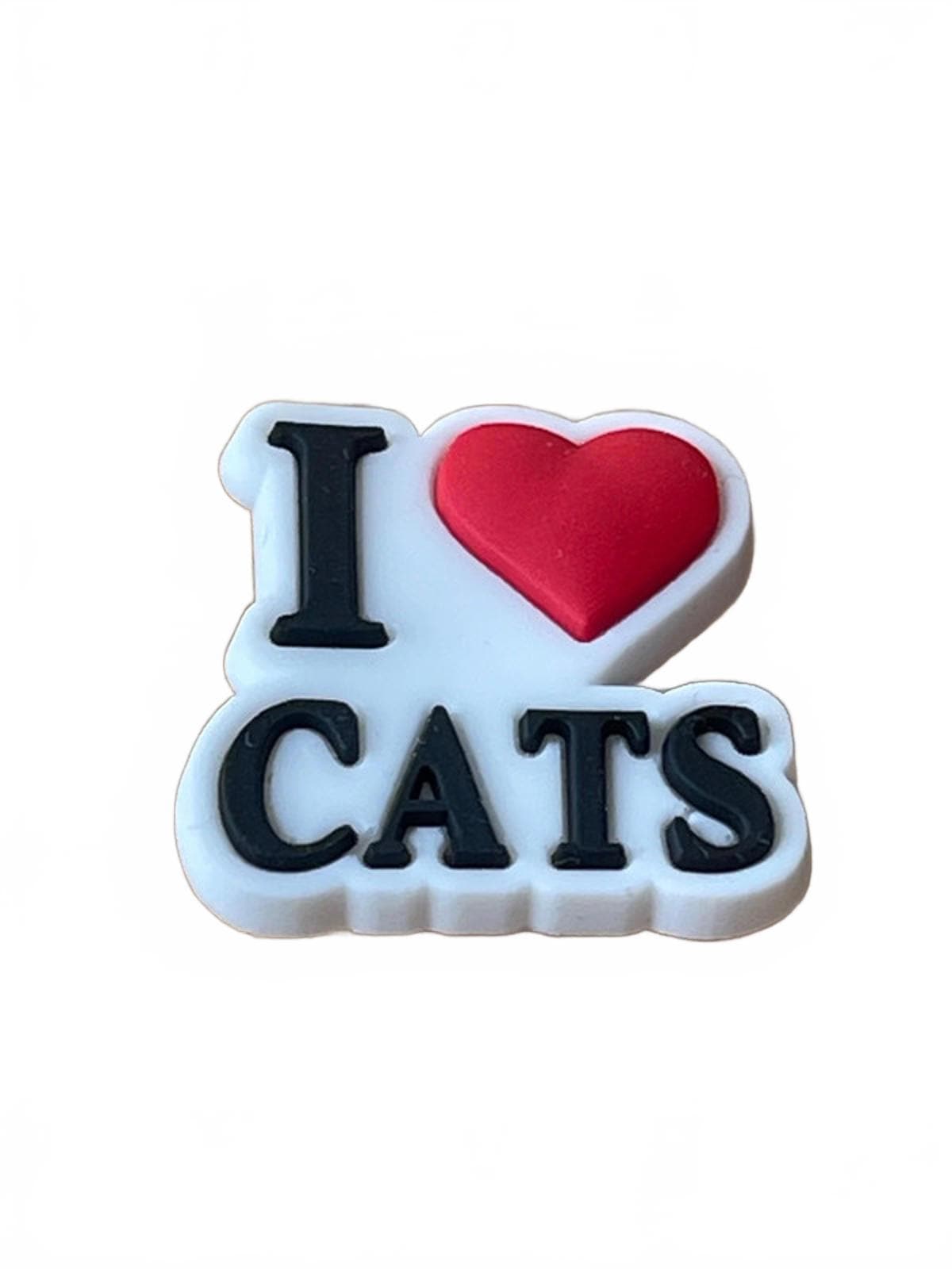 Cute I red heart cats shoe charm