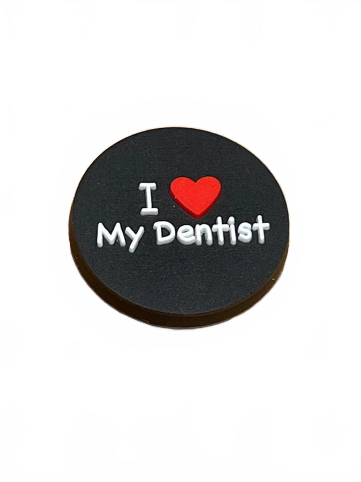 Black badge I love my dentist medical shoe charm
