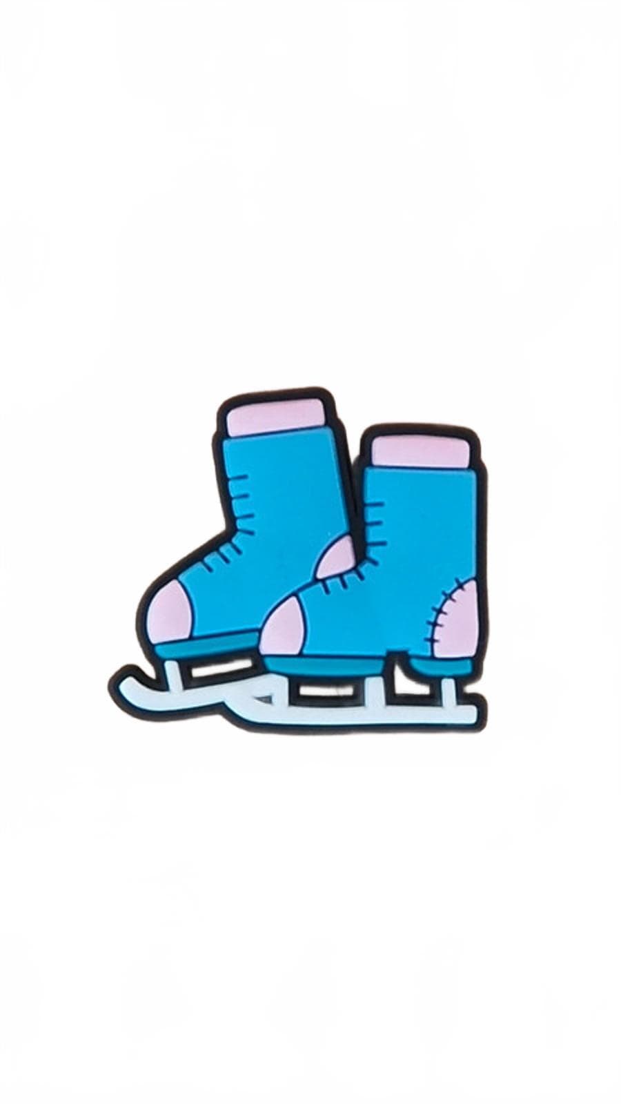 Christmas style blue and pink ice skate shoe charm