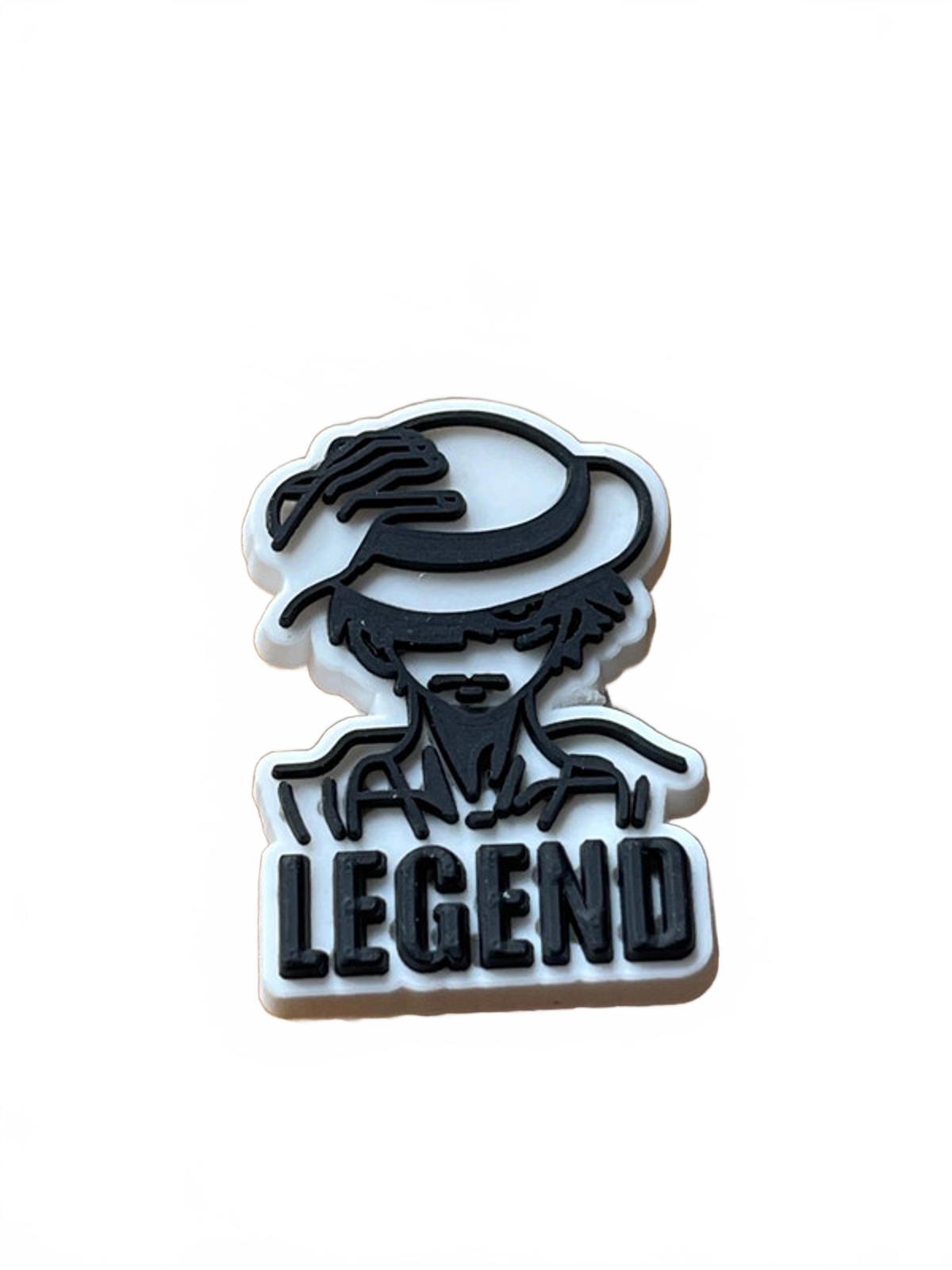 Black and white legend man shoe charm