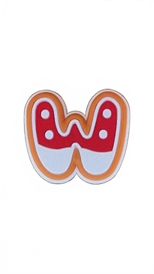 Round letter W with white spots