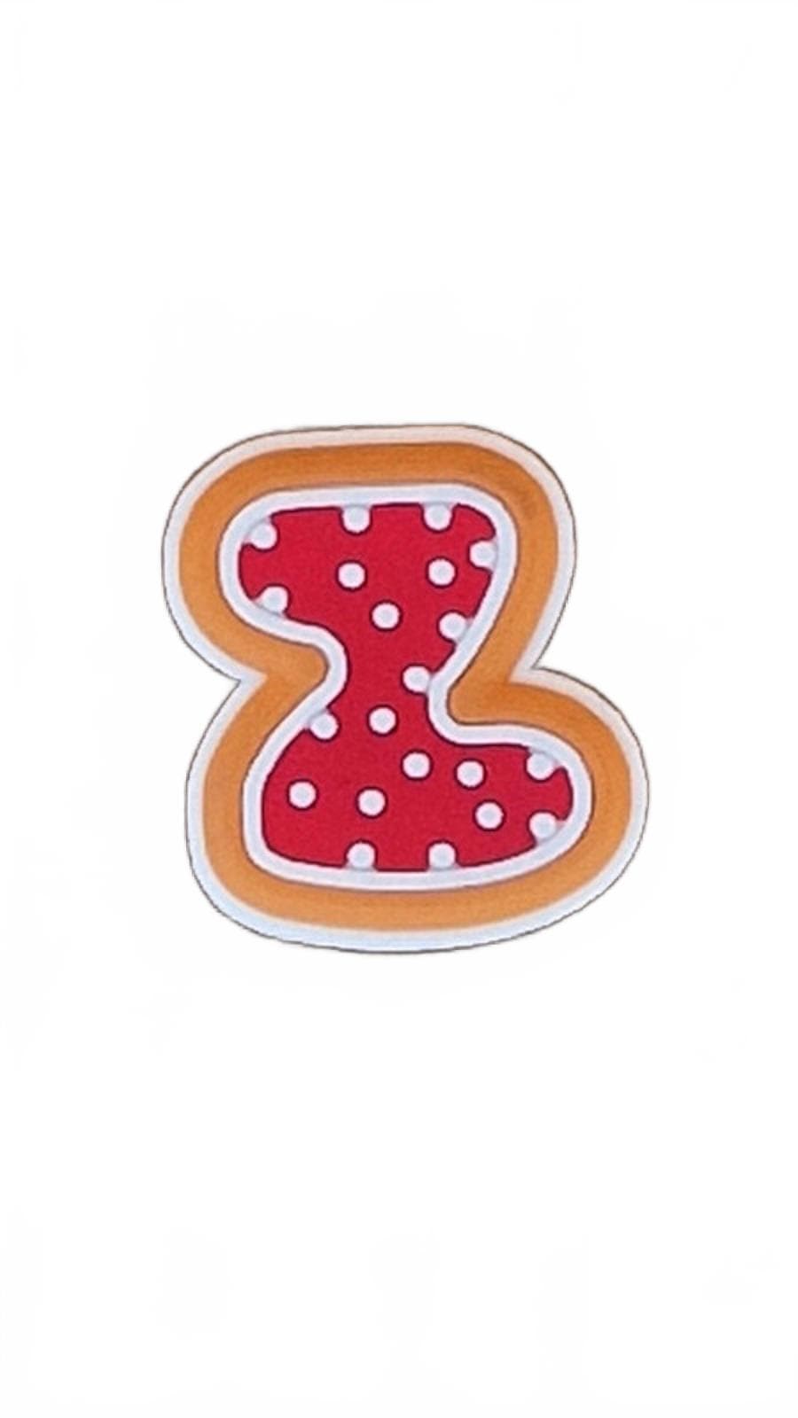 Round Letter Z cookie style shoe charm