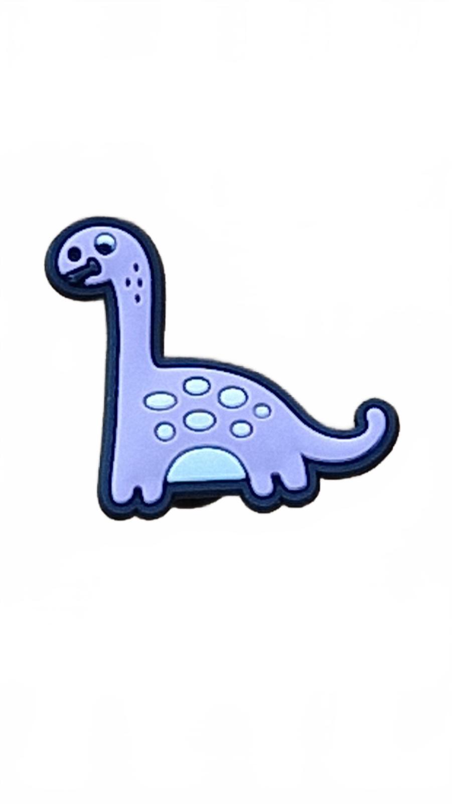 Cute purple long neck Diplodocus dinosaur shoe charm