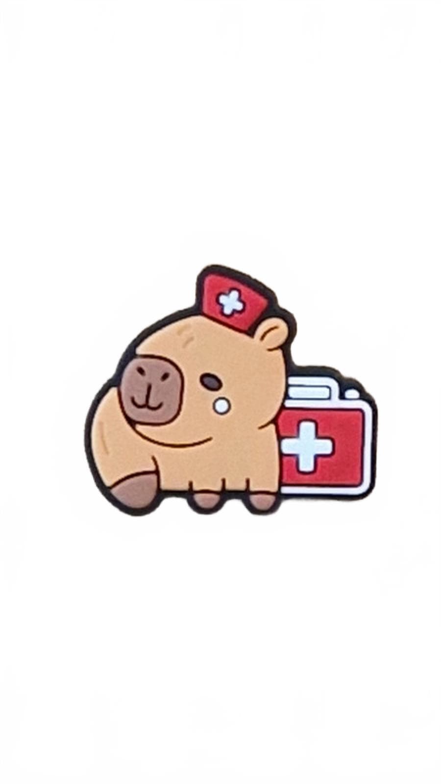 Cute capybara with medical kit shoe charm