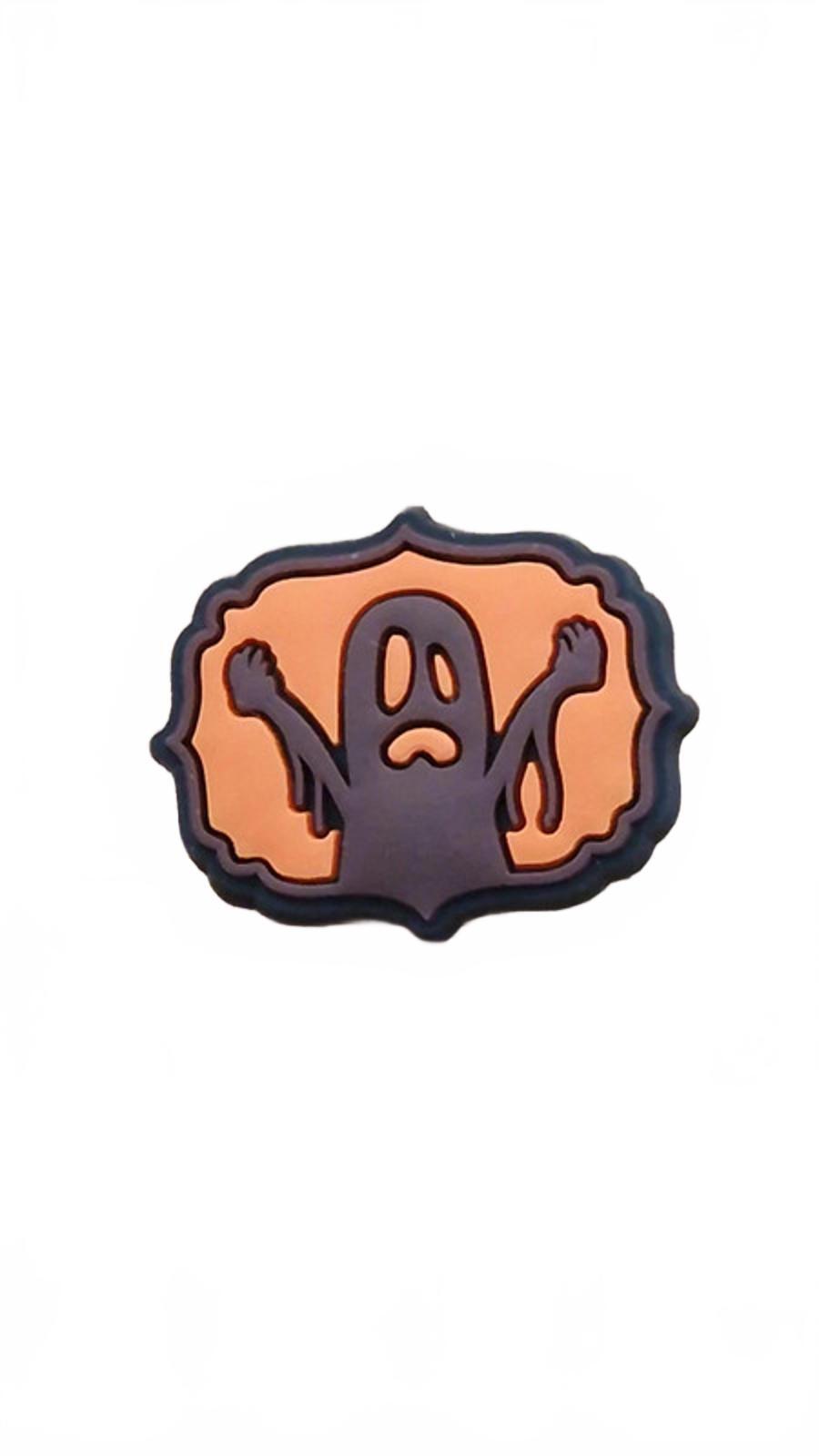 Orange and brown melting chocolate ghost Halloween shoe charm
