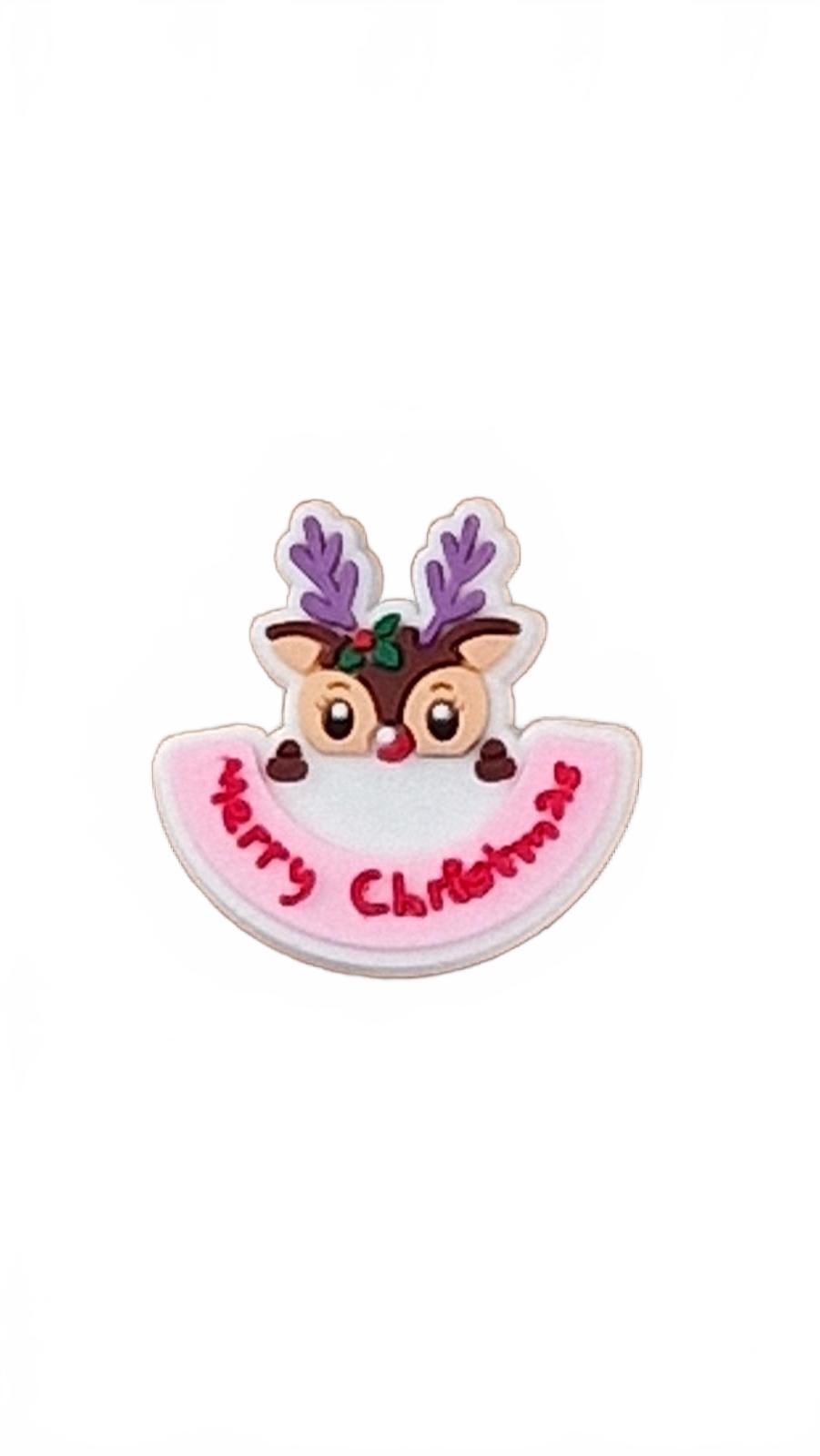 Cute reindeer Merry Christmas shoe charm 