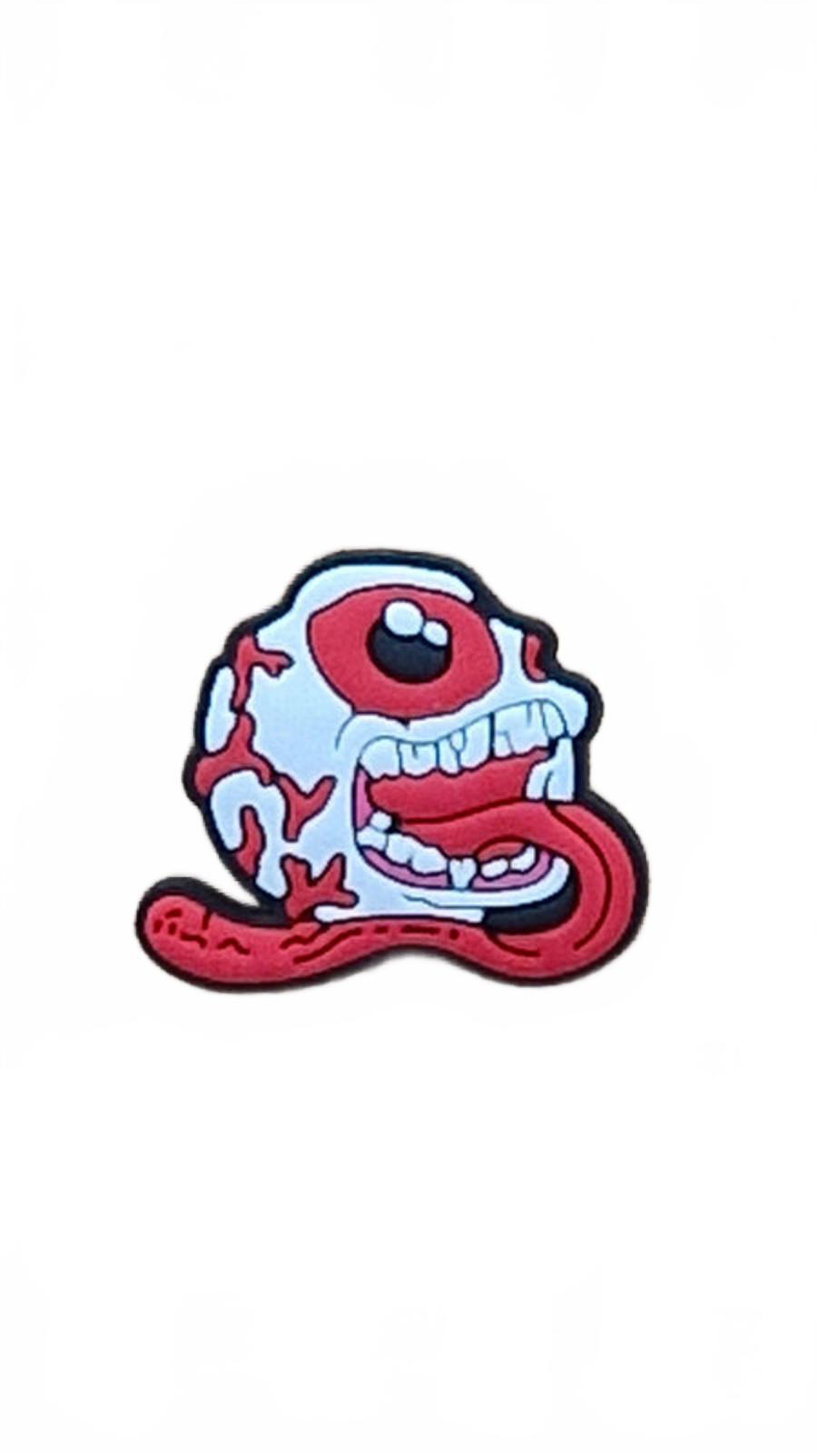 Scary monster giant eyeball with long tongue Halloween shoe charm