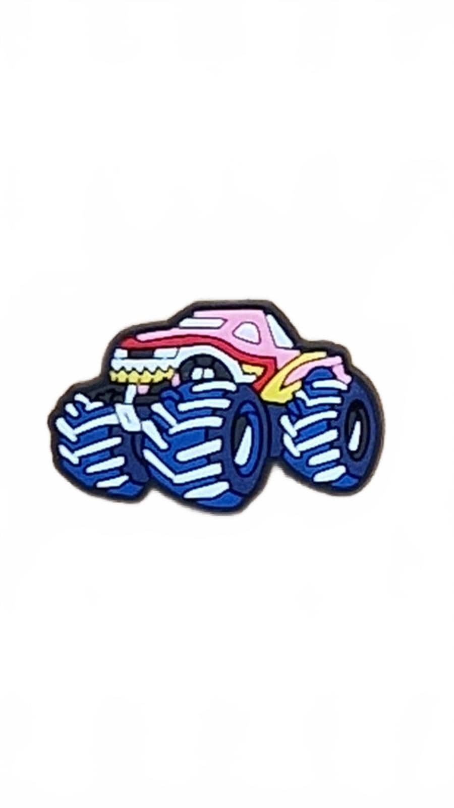 Cute baby pink monster truck shoe charm