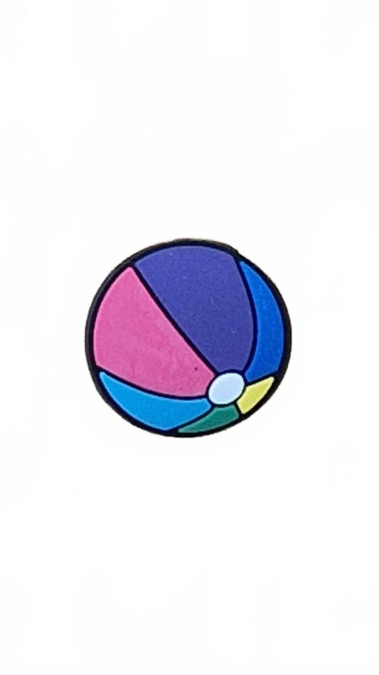 Multi-coloured beech ball facing down shoe charm