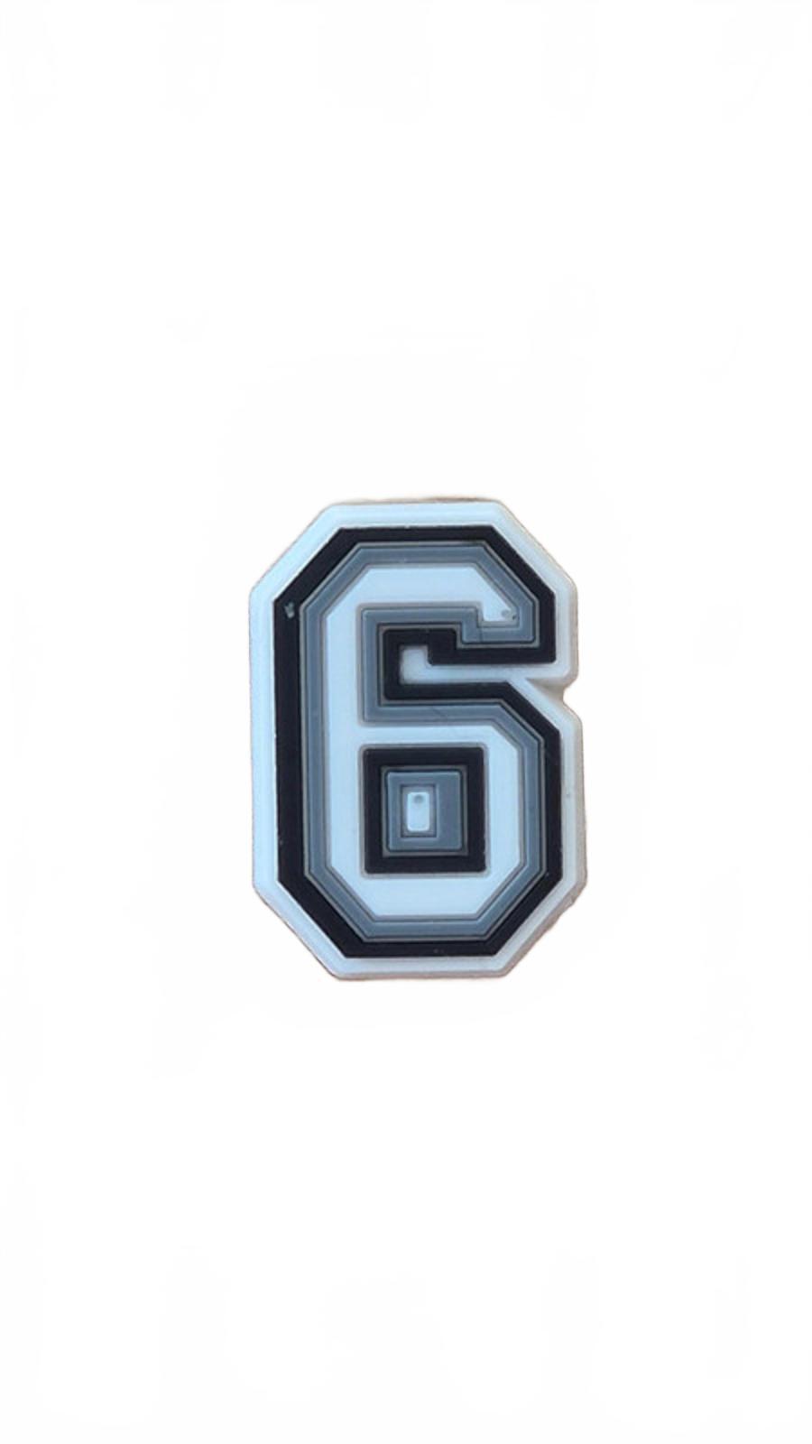 Number 6 shoe charm
