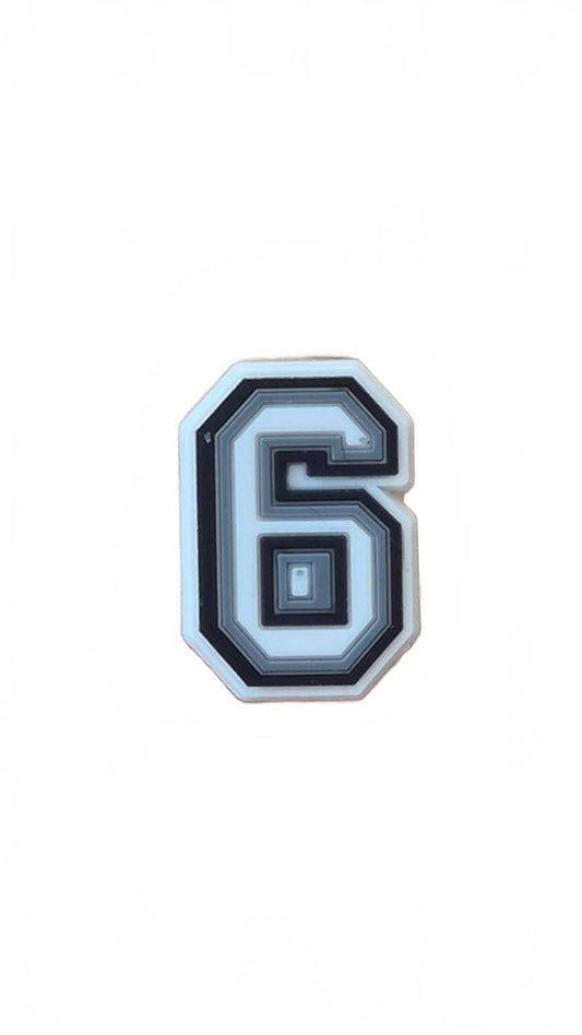 Number 6 shoe charm