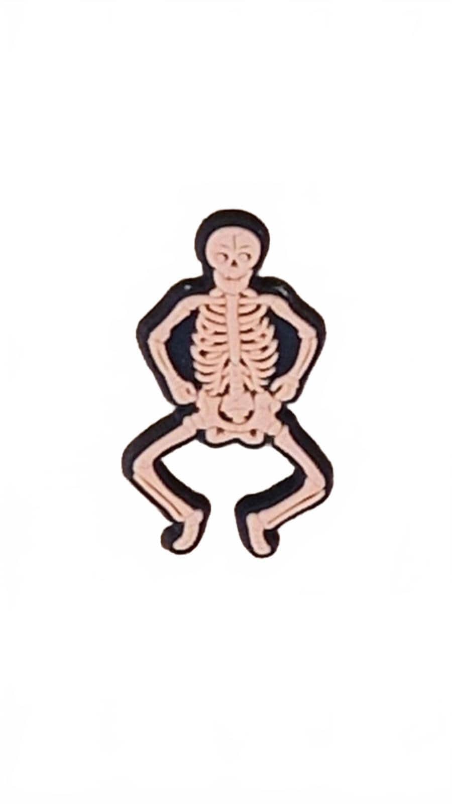 Orange dancing skeleton Halloween shoe charm