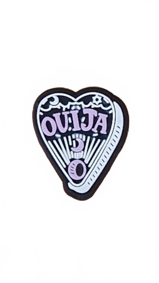 Black white and purple ouija pointer with moon Halloween shoe charm 