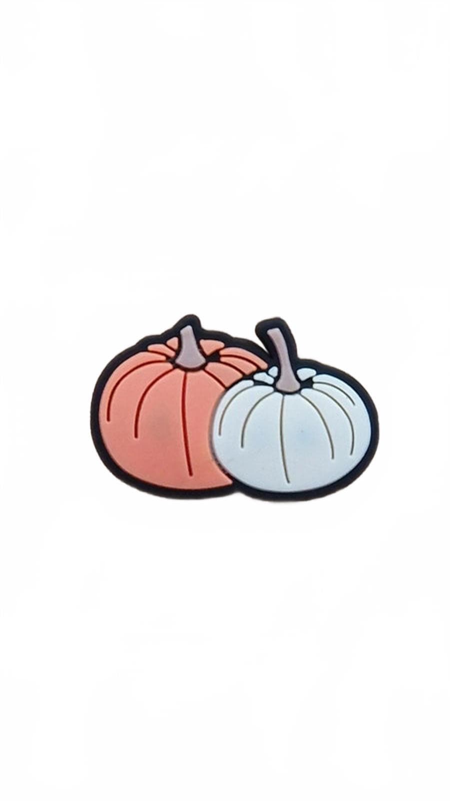 Orange and white pumpkin-shoe-charm