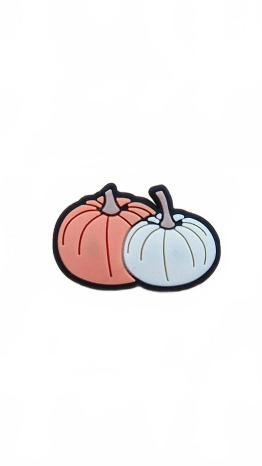 Orange and white pumpkin-shoe-charm