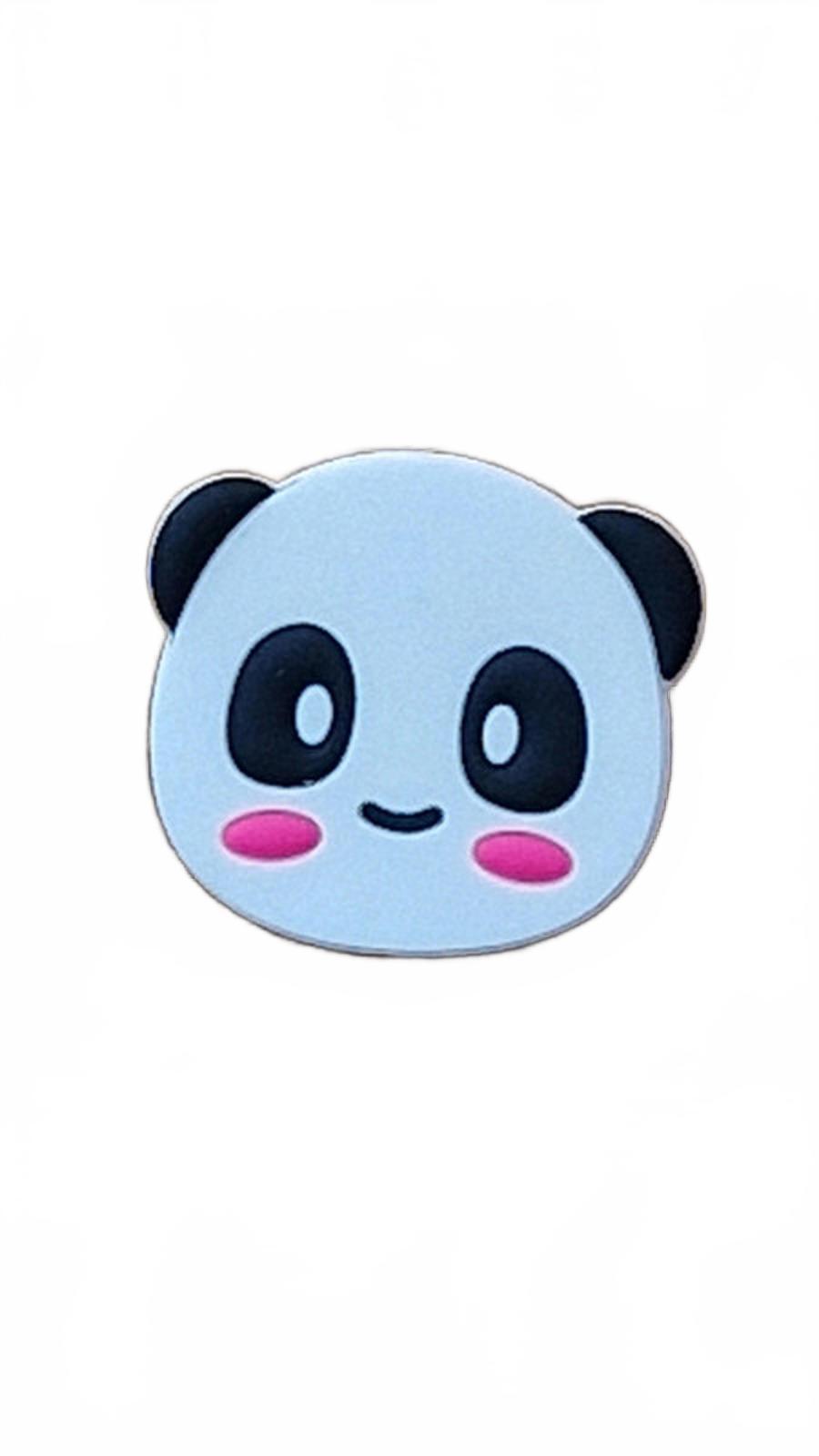 Cute flat panda face with pink cheecks shoe charm
