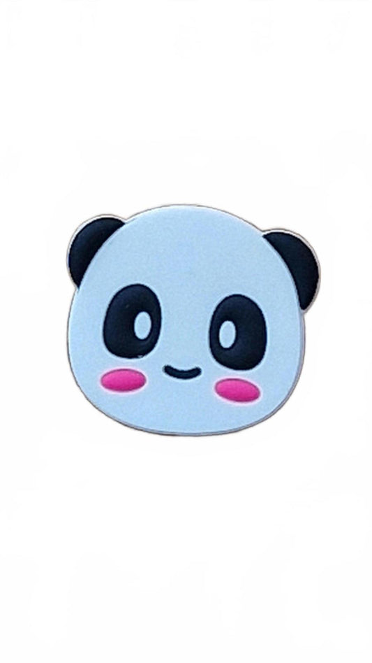 Cute flat panda face with pink cheecks shoe charm