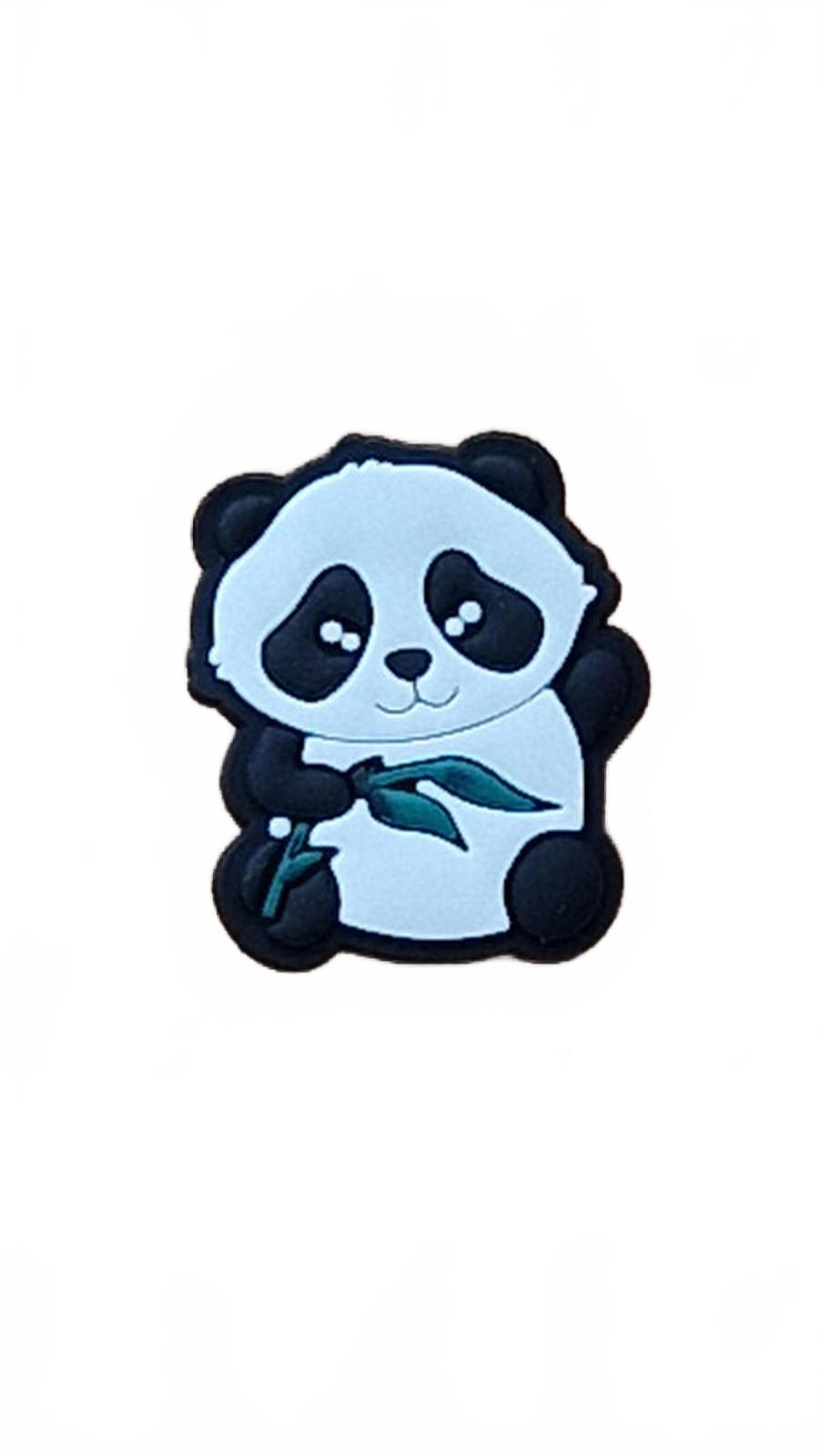 Cute panda sitting with bamboo shoot shoe charm