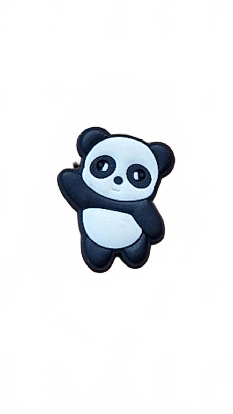 Cute panda standing and waving shoe charm