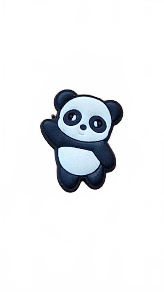 Cute panda standing and waving shoe charm