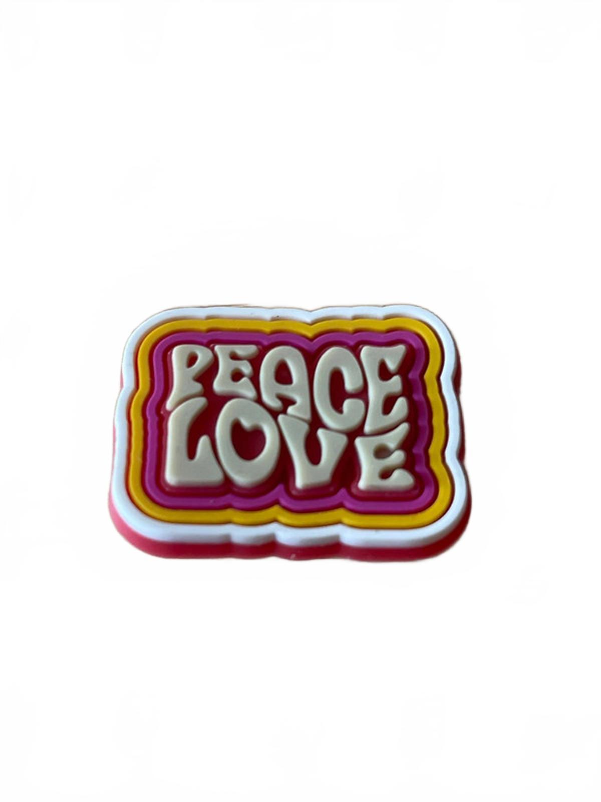 Peace and Love retro design style shoe charm