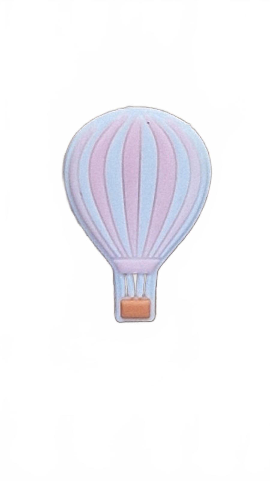 Cute pink and white stripped hot air balloon shoe charm
