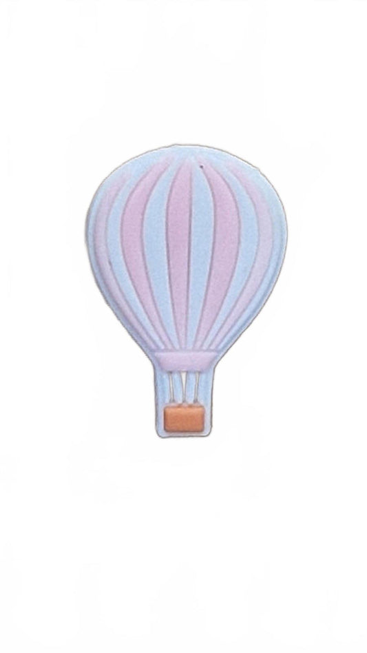 Cute pink and white stripped hot air balloon shoe charm