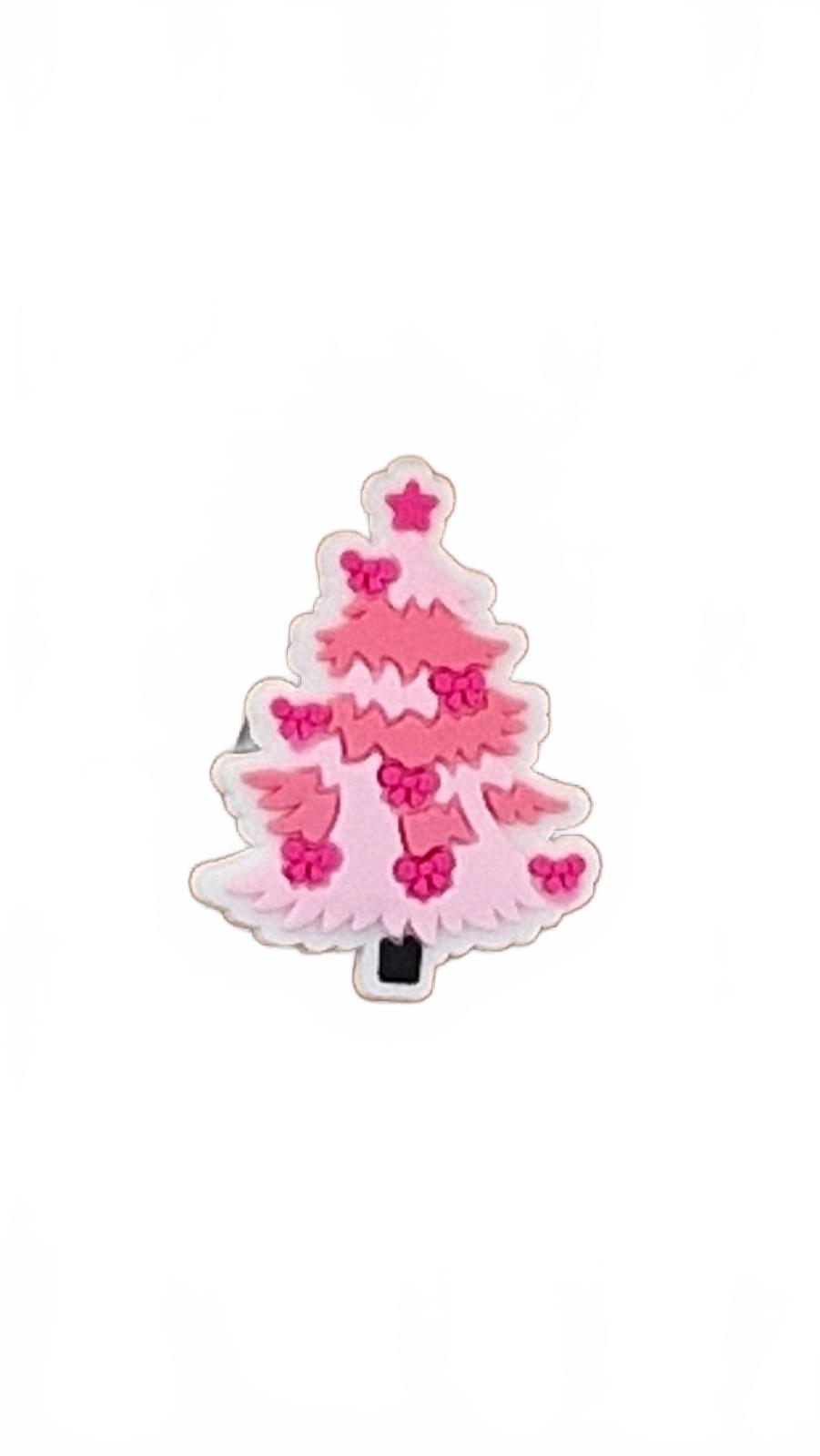 Pastel pink Christmas tree Christmas shoe charm