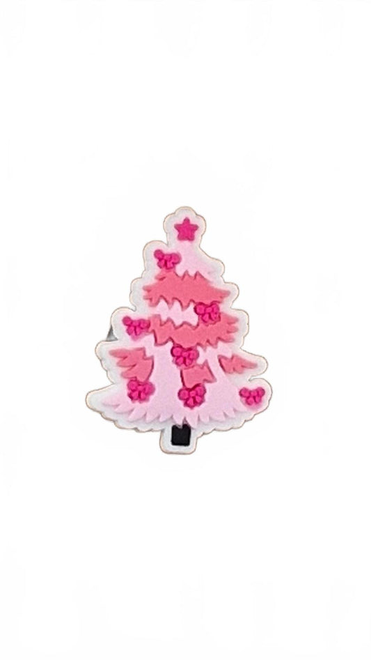 Pastel pink Christmas tree Christmas shoe charm