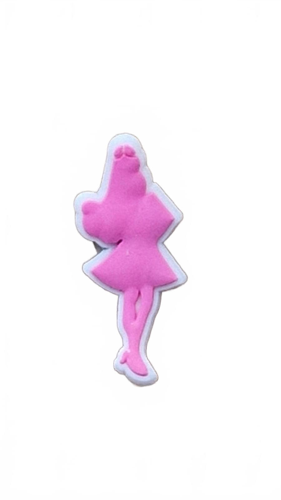 Pink girly girl standing shoe charm